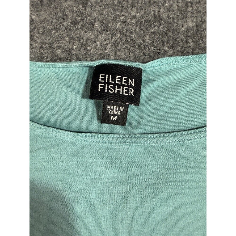 Eileen Fisher Silk Shell Tank Top – Size M – Teal Green – Minimalist Coastal - Picture 6 of 6